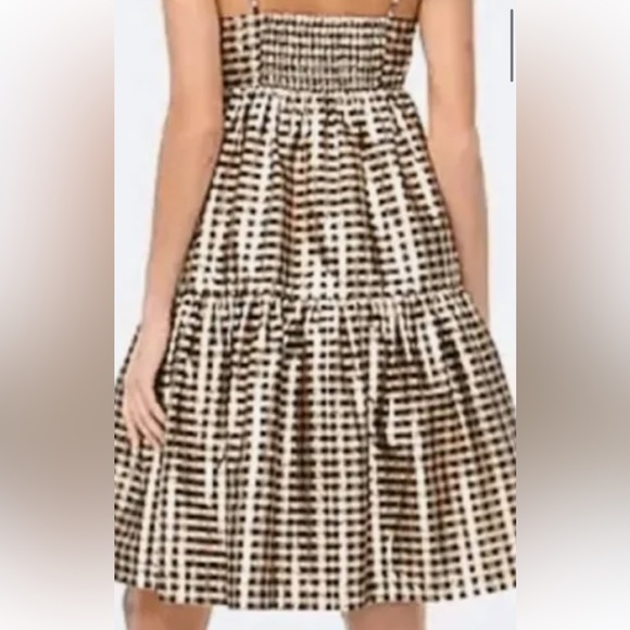 J. Crew Factory Black and Gold Metallic Checkered Mini Dress - Picture 6 of 9